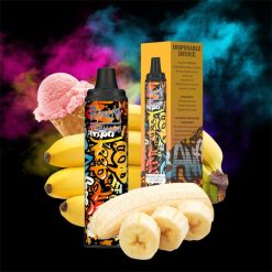 Tornado Vape Schweiz | RandM Tornado 00P2297 6000 Airflow Control Vape Pod Gerät 1St Bananen-Vanille-Eis